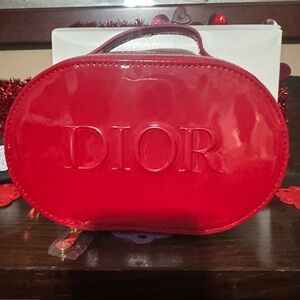 Dior patent leather Red Cosmetic Bag NEW WITH BOX! ❤️♥️❤️💋